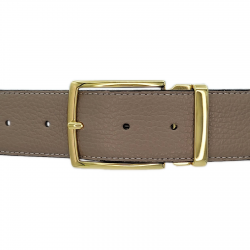 Ceinture homme cuir souple taupe 40 mm - Milano or
