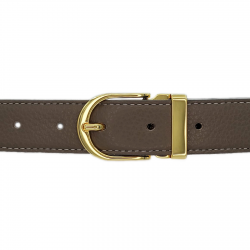 Ceinture homme cuir souple taupe 30 mm - Roma or